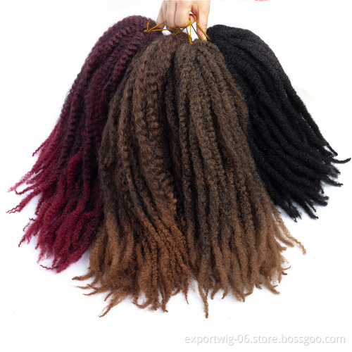 Afro Kinky Braiding Hair 18 inch Synthetic Crochet Marley Braids Hair Extensions Black Ombre Colors Jumbo Crochet Braids Hair